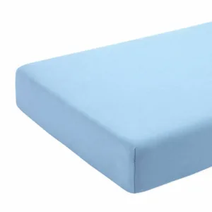 Cearceaf albastru KidsDecor cu elastic din bumbac 63 x 127 cm