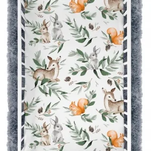 Cearceaf cu banda elastica 140x70 cm Forest Animals