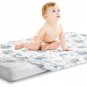 Cearceaf cu banda elastica 90x40 cm Blue Elephant