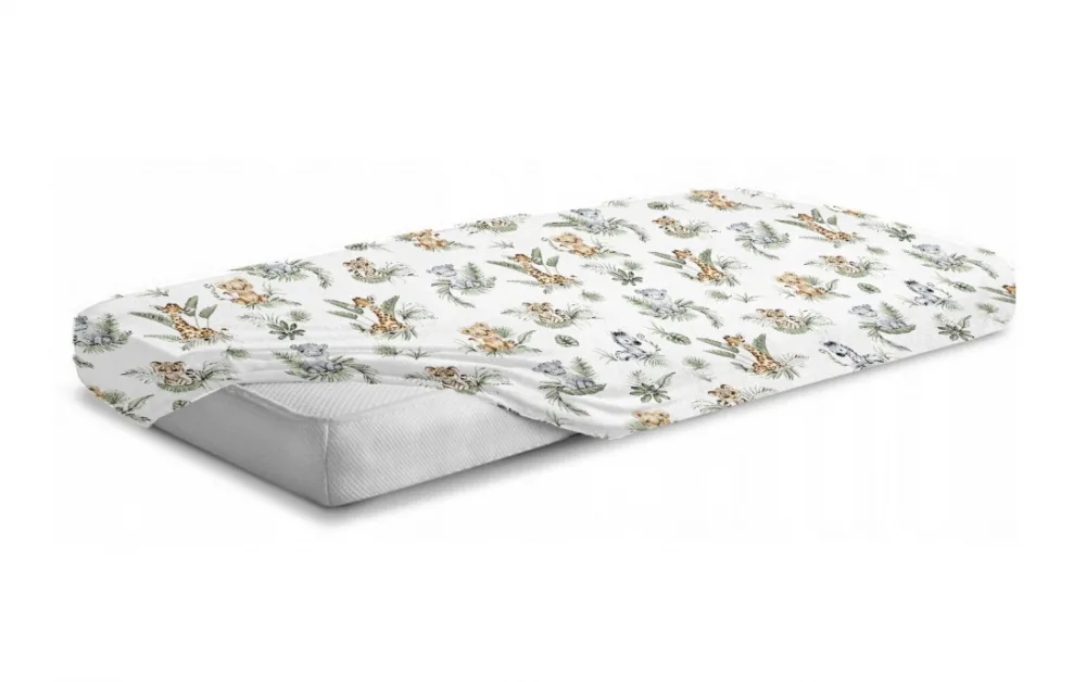 Cearceaf cu banda elastica pentru pat copii dimensiune 120 x 60 cm 100 bumbac