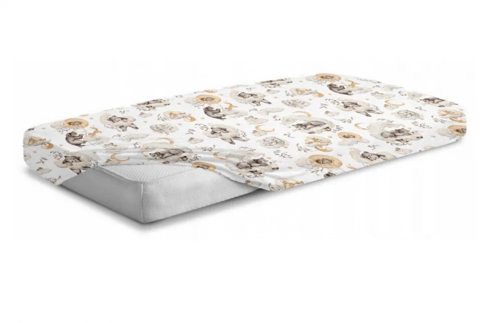 Cearceaf cu banda elastica pentru pat copii dimensiune 120 x 60 cm 100 bumbac