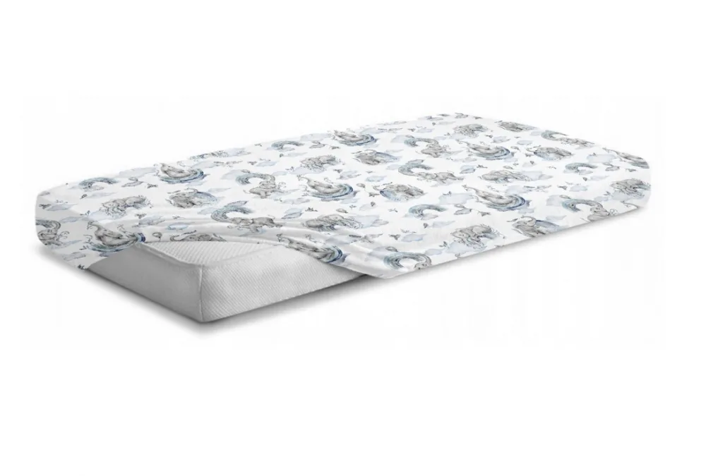 Cearceaf cu banda elastica pentru pat copii dimensiune 120 x 60 cm 100 bumbac