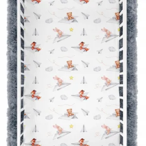 Cearceaf cu banda elastica pentru pat copii dimensiune 120 x 60 cm 100 bumbac