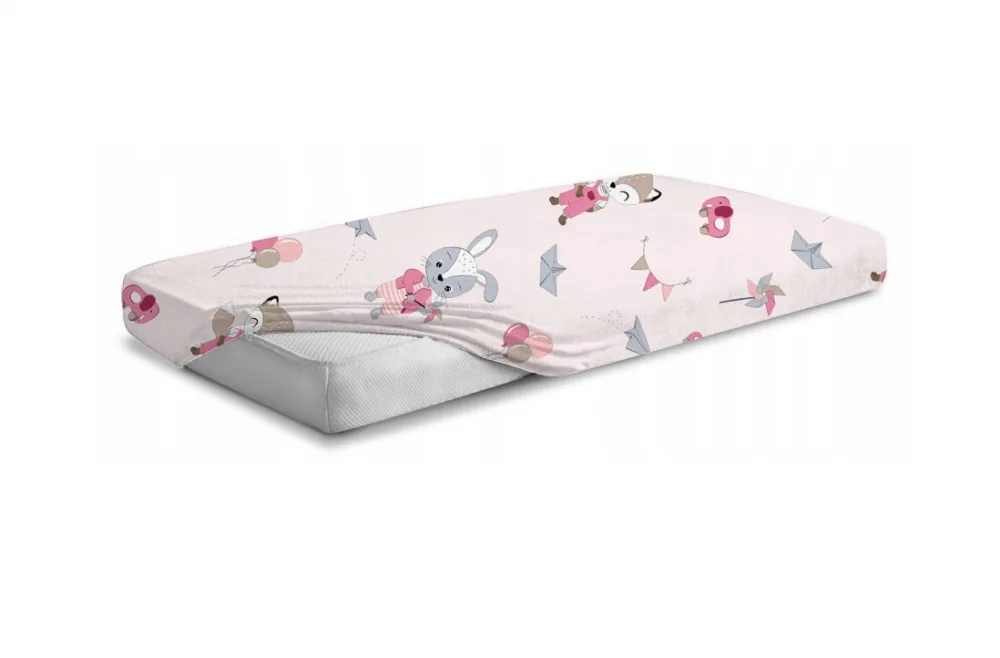 Cearceaf cu banda elastica pentru pat copii dimensiune 120 x 60 cm 100 bumbac