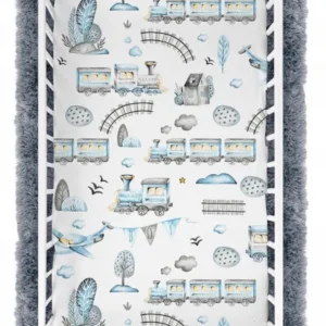 Cearceaf cu banda elastica pentru pat copii dimensiune 160 x 80 cm