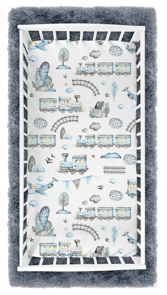 Cearceaf cu banda elastica pentru pat copii dimensiune 160 x 80 cm