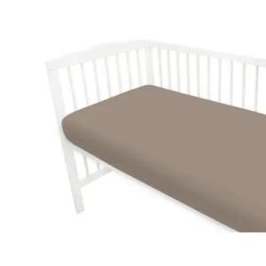 Cearceaf cu elastic MimiNu pentru patut 120x60 cm din bumbac Colectia Royal Mocha