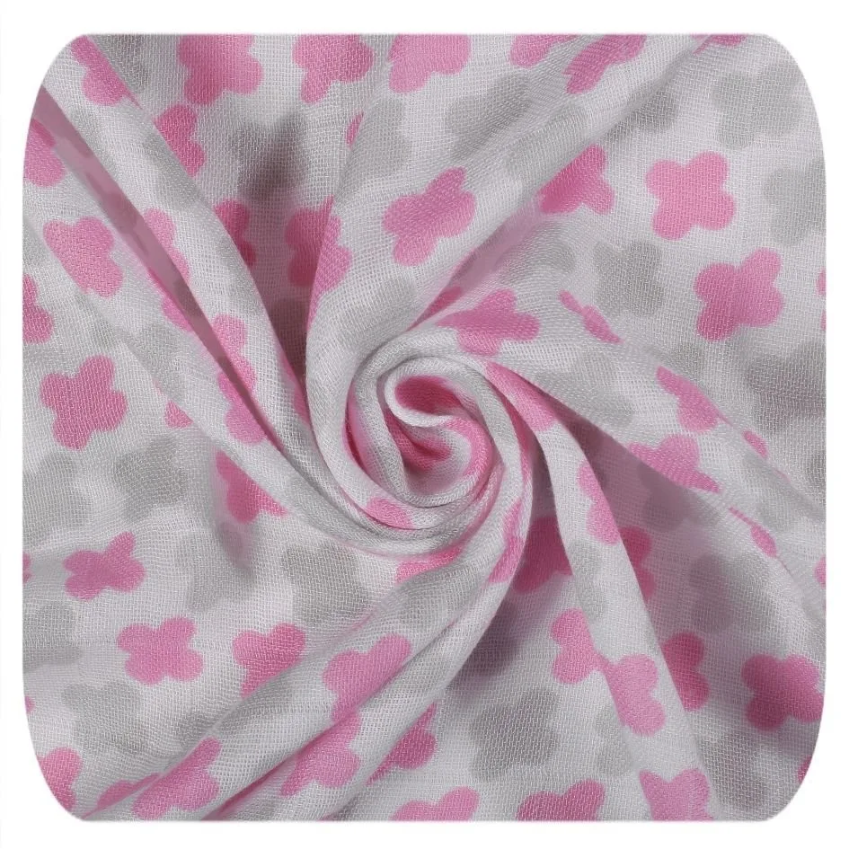 Cearceaf cu elastic din bambus 60x120 cm Pink Cross XKKO