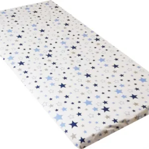 Cearceaf din bumbac cu elastic 120x60 cm Blue Stars