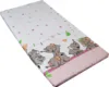 Cearceaf din bumbac cu elastic 120x60 cm Funny Elephants Pink