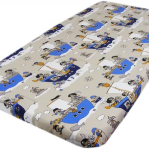 Cearceaf din bumbac cu elastic 120x60 cm Pirati