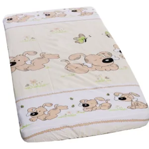 Cearceaf din bumbac cu elastic Puppy Beige 120x60 cm