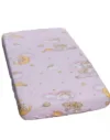 Cearceaf din bumbac cu elastic Ursuletul somnoros Roz 120x60 cm