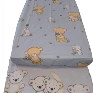 Cearceaf imprimat cu elastic albastru 160x80 cm