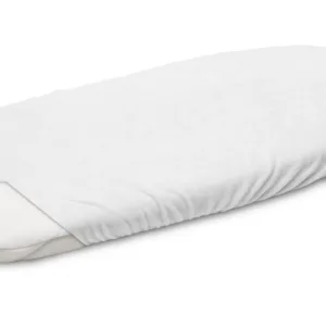 Cearceaf pentru saltea landou copii Sensillo Terry Alb 75x35 cm cu elastic roata
