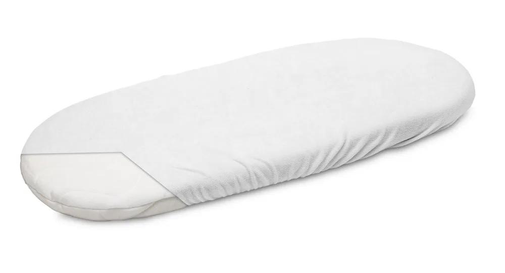 Cearceaf pentru saltea landou copii Sensillo Terry Alb 75x35 cm cu elastic roata
