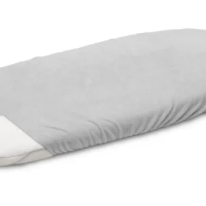 Cearceaf pentru saltea landou copii Sensillo Terry Gri 75x35 cm cu elastic roata
