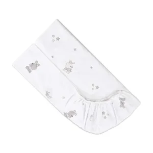 Cearsaf cu elastic Lorelli Little Rabbits 60 x 120 x 15 cm Gri