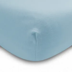 Cearsaf cu elastic din vascoza de bambus Sensillo 140x70 cm albastru