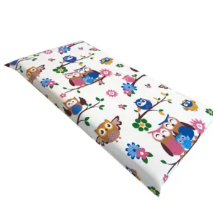 Cearsaf cu elastic pe colt 140x70 cm Bufnite cu maro