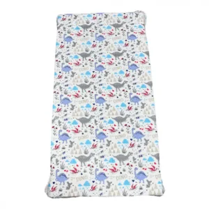 Cearsaf cu elastic pe colt 140x70 cm Dinozauri gri