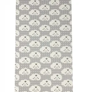 Cearsaf cu elastic pe colt 140x70 cm Norisori zambareti gri