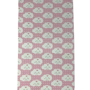 Cearsaf cu elastic pe colt 140x70 cm Norisori zambareti roz