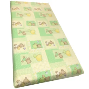 Cearsaf cu elastic pe colt 140x70 cm Ursuleti pe verde