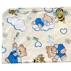 Cearsaf cu elastic roata 120x60 cm Ursi cu albine pe Bej