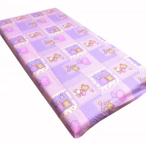 Cearsaf cu elastic roata 120x60 cm Ursuleti pe roz