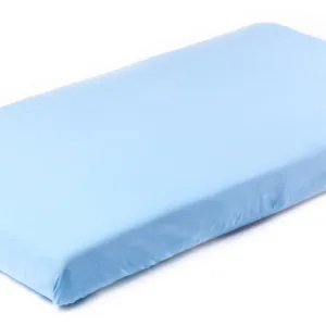 Cearsaf de bumbac jersey cu elastic Sensillo 120x60 cm albastru