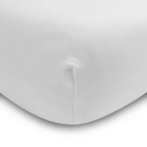 Cearsaf din bumbac Sensillo Jersey Deluxe Alb 120x60 cm cu elastic roata