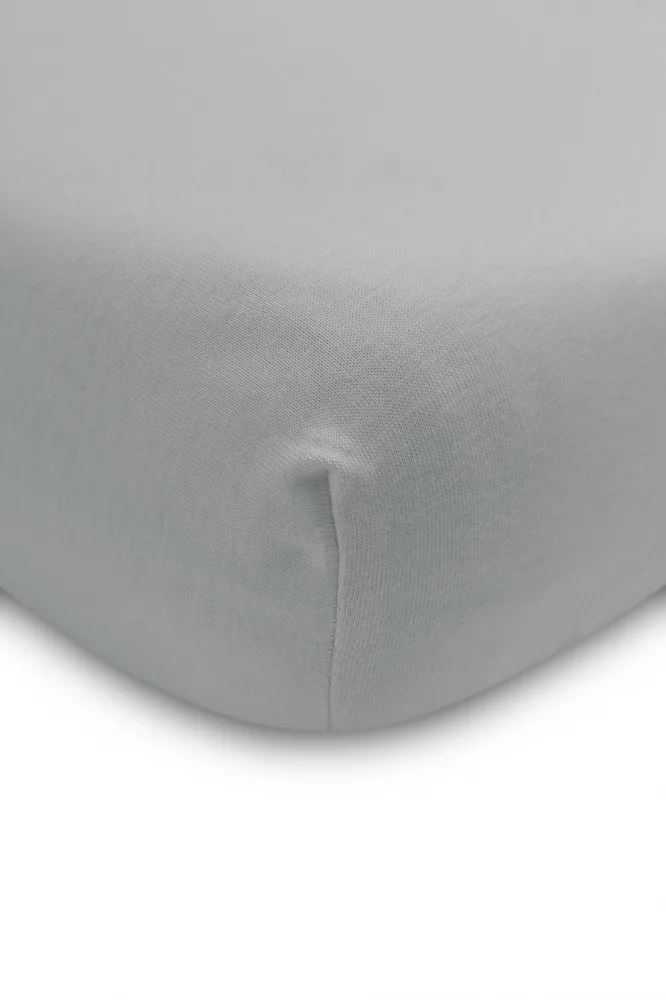 Cearsaf din bumbac Sensillo Jersey Deluxe Gri 120x60 cm cu elastic roata