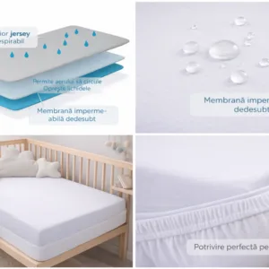 Cearsaf impermeabil cu elastic Danpol din jersey pentru copii