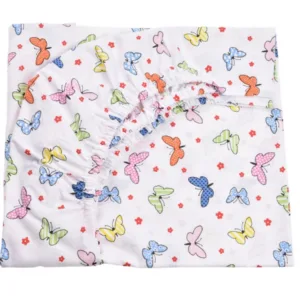 Cearsaf pat 90x200x10 cm bumbac model fluturasi