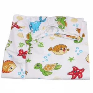 Cearsaf patut 120x60 cm bumbac model animalute marine