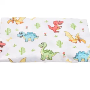 Cearsaf patut 120x60 cm bumbac model dinozauri