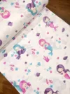 Cearsaf pentru pat copii Nichiduta Mermaids 120x60 cm din bumbac cu banda elastica roata