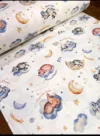Cearsaf pentru pat copii Nichiduta Sleep in the clouds 120x60 cm din bumbac cu banda elastica roata