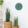 Ceas silentios de precizie din lemn analog de perete design minimalist verde