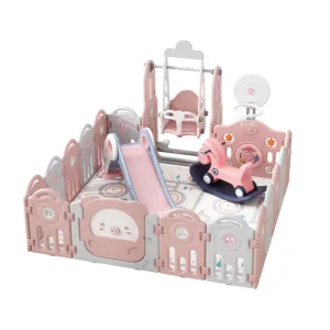 Centru de joaca Nichiduta Garden Piggy Roz 5 in 1 cu Tobogan
