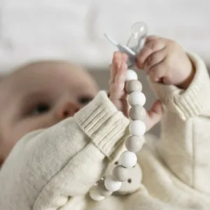 Clema pentru suzeta Nattou cu margele 30x7x18 cm neutrualb