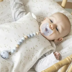 Clema pentru suzeta Nattou cu margele 30x7x18 cm neutrualbastru