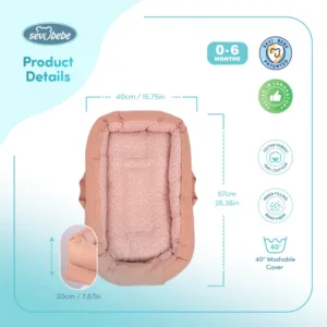 Co-sleeper anti-reflux Salmon Pink SeviBebe