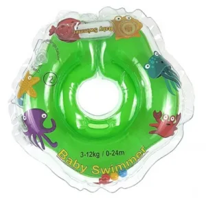 Colac de gat pentru bebelusi Babyswimmer verde 0-24 luni