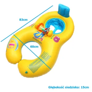 Colac gonflabil dublu mama si copilul 83x60cm Galben