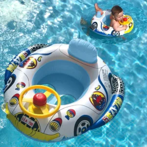 Colac gonflabil pentru bebelusi MalPlay cu volan 70x80 cm