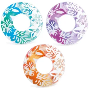 Colac gonflabil pentru inot 91 cm Blue Flowers