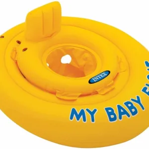 Colac gonflabil pentru inot bebelusi Intex My Baby Float 70 cm Galben