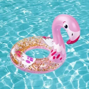 Colac gonflabil pentru inot copii 3-6 ani 61x61 cm forma de Flamingo Bestway